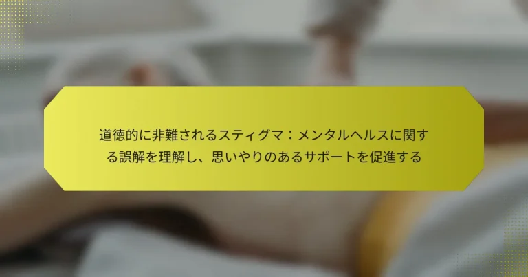 道徳的に非難されるスティグマ：メンタルヘルスに関する誤解を理解し、思いやりのあるサポートを促進する