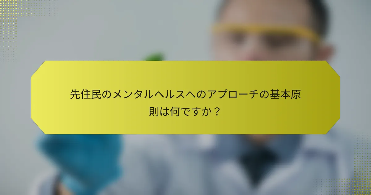 先住民のメンタルヘルスへのアプローチの基本原則は何ですか？