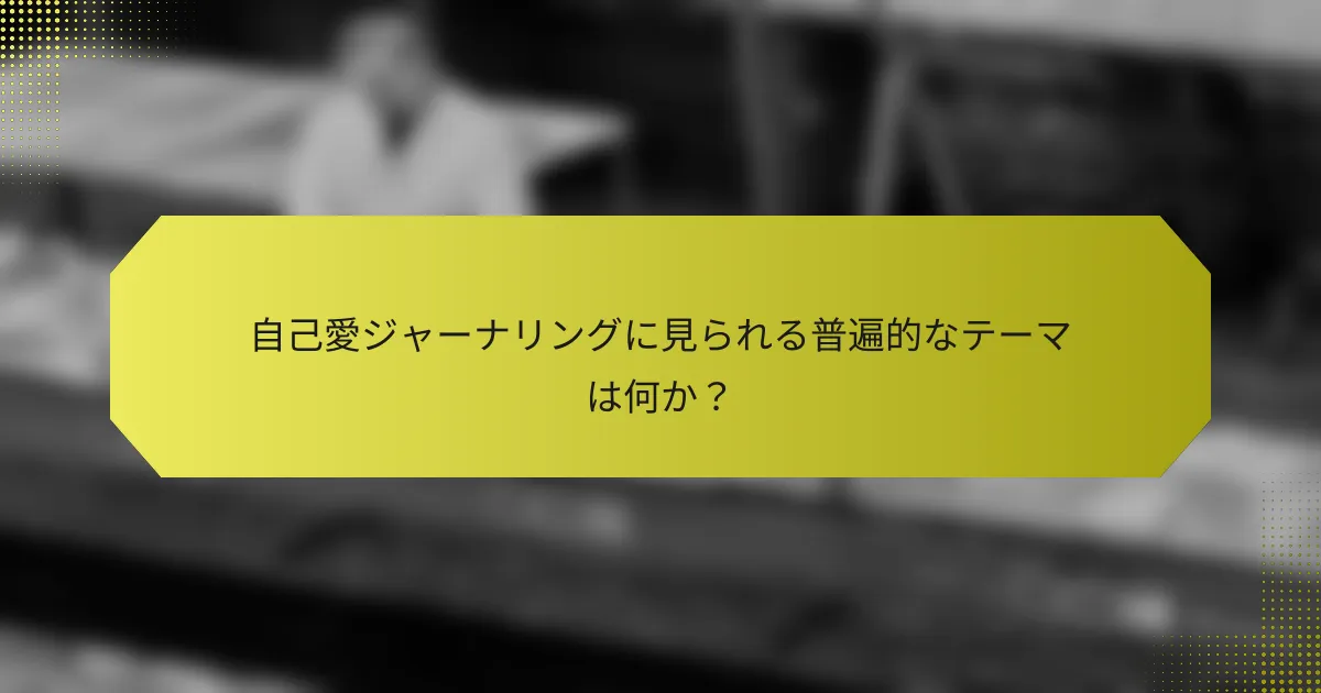 自己愛ジャーナリングに見られる普遍的なテーマは何か?
