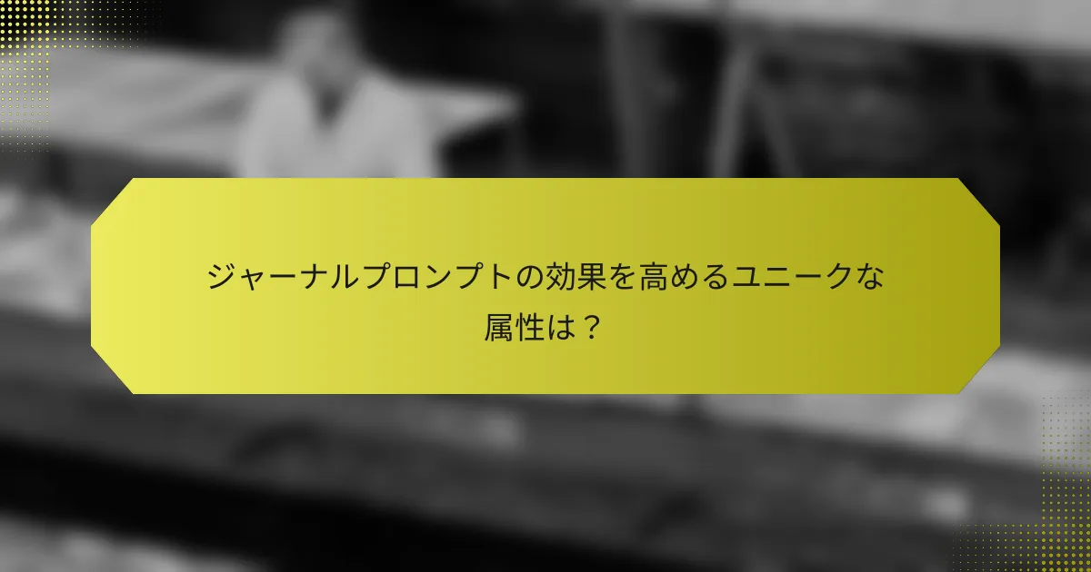 ジャーナルプロンプトの効果を高めるユニークな属性は?